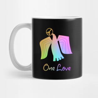 One Love Dove Holding a Peace Sign Mug